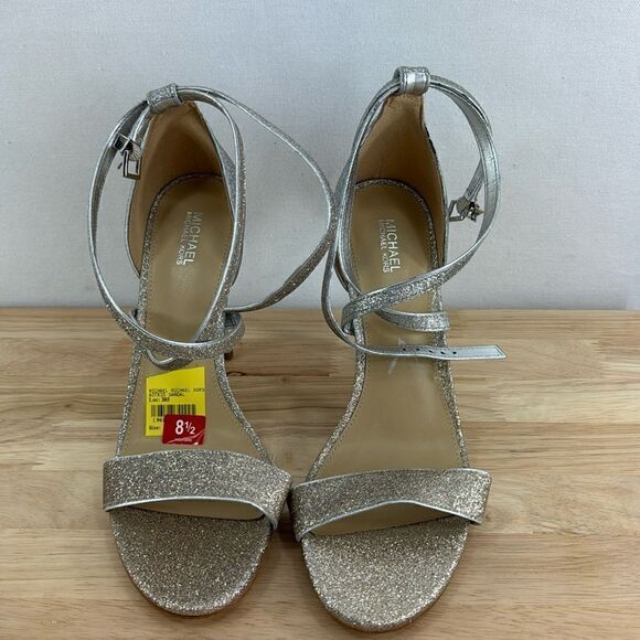 Michael Kors Astrid Stiletto Dress Heels- Two Tone Silver Pale Gold- Size 8.5M- - Picture 1 of 6